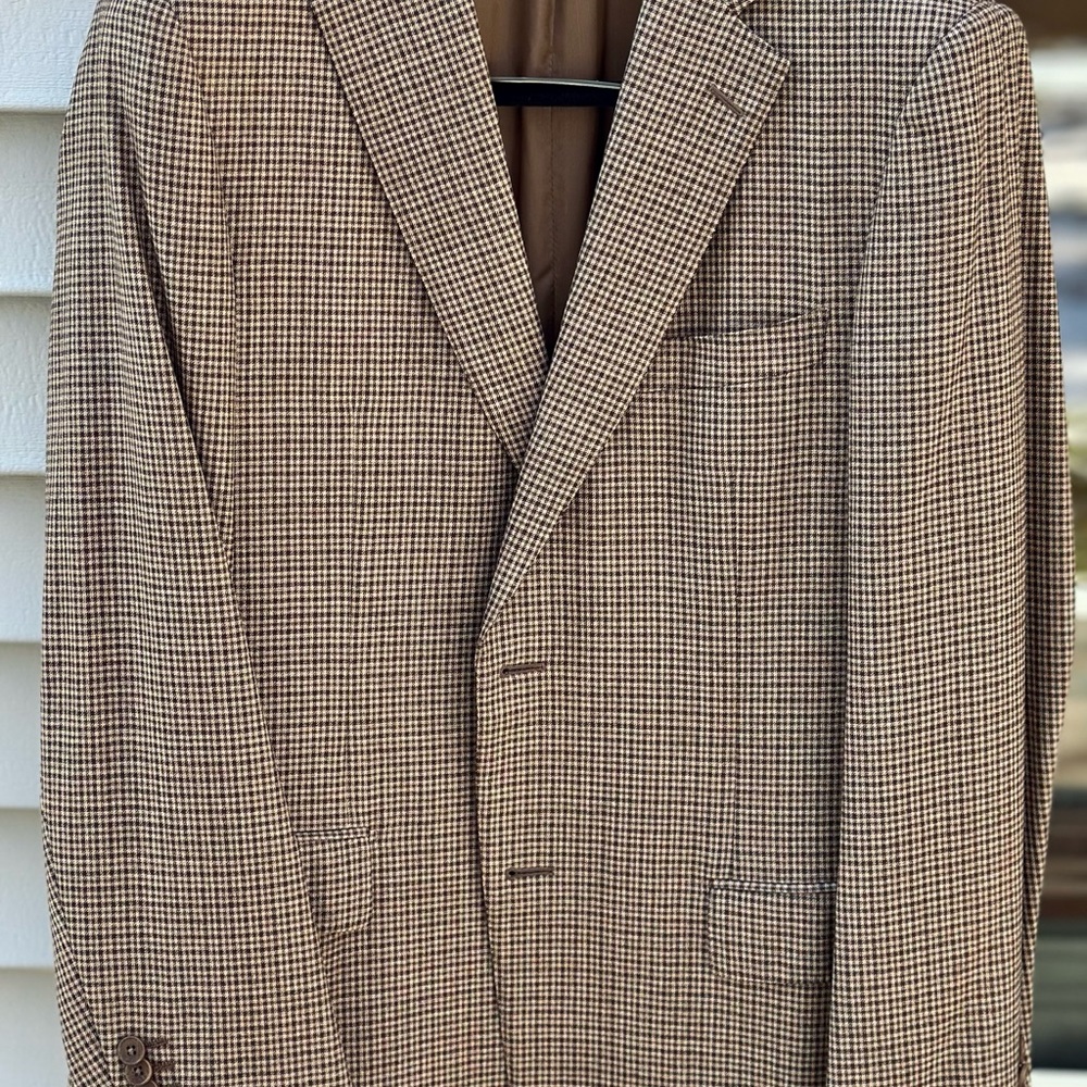 Ermenegildo Zegna Black and White Sport Coat with Houndstooth Pattern